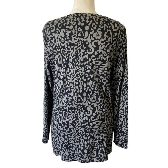 Chico's Black and Gray Animal Print Tunic - Picture 9 of 9